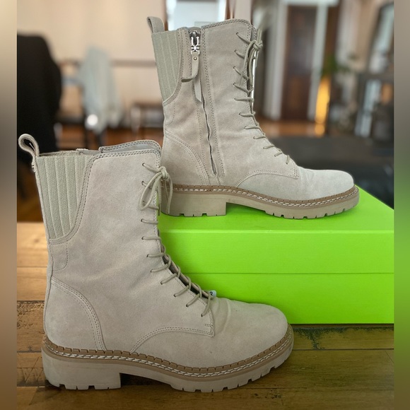 Sam Edelman Lex sesame suede combat boots. Size 6.5. Worn once, great condition - Picture 4 of 4